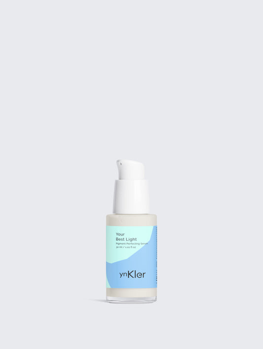 Your_Best_Light - Pigment perfecting serum - ynKler Skincare bottle with a blue label on a light grey background