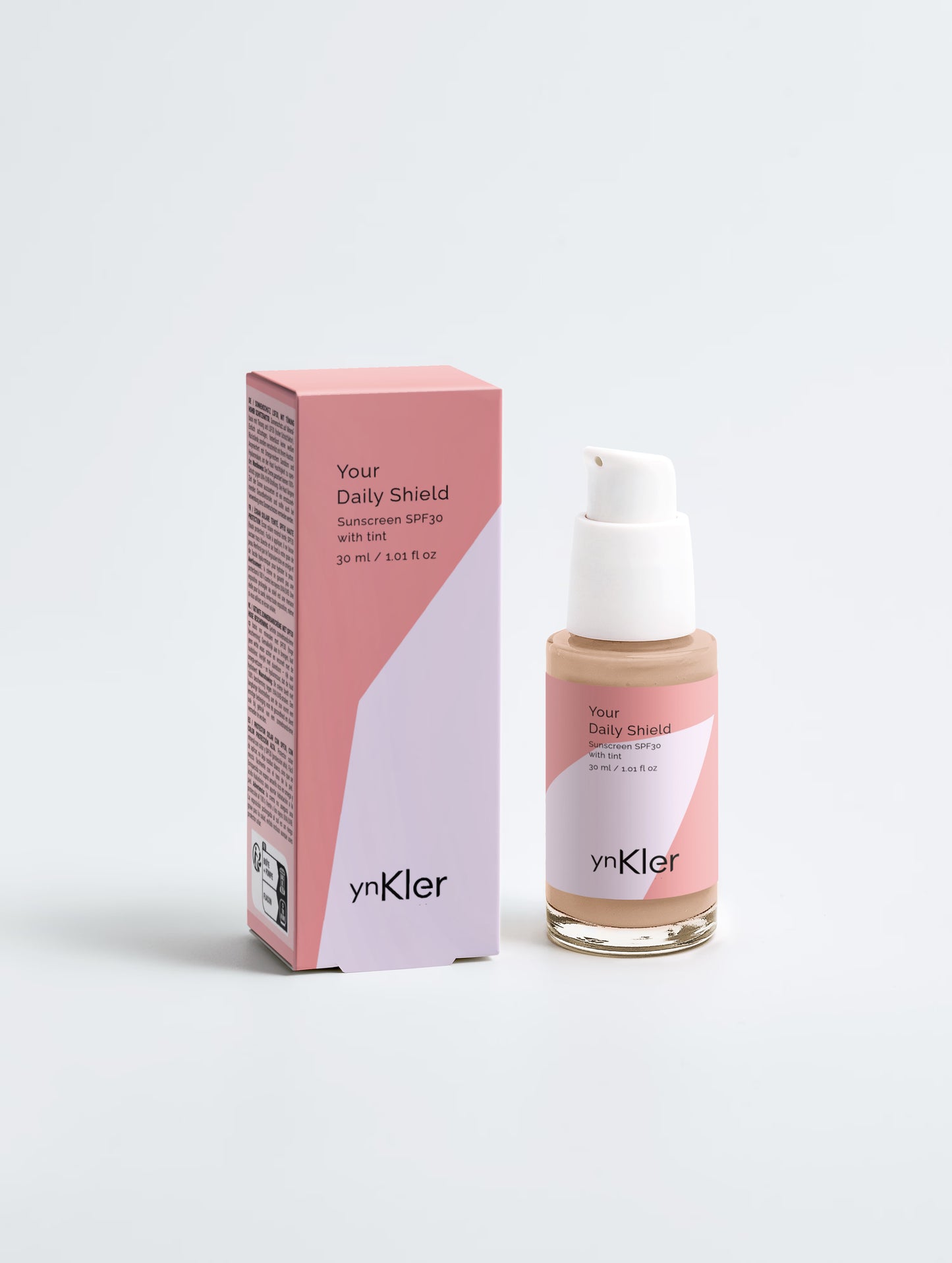 ynKler skincare product and packaging on a white background